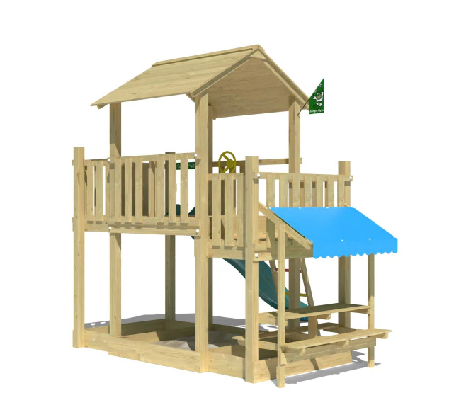 Jungle Valley | Wooden climbing frame with slide & picnic table Jungle Valley | Wooden climbing frame with slide & picnic table