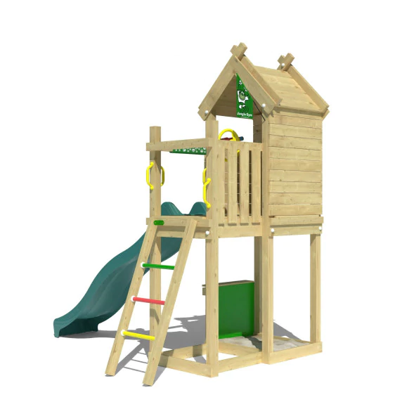 Jungle Resort | Tower playhouse with slide & market stall Jungle Resort | Tower playhouse with slide & market stall