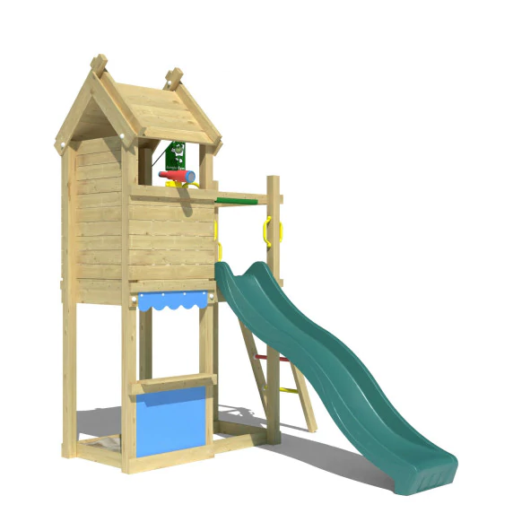 Jungle Resort | Tower playhouse with slide & market stall Jungle Resort | Tower playhouse with slide & market stall