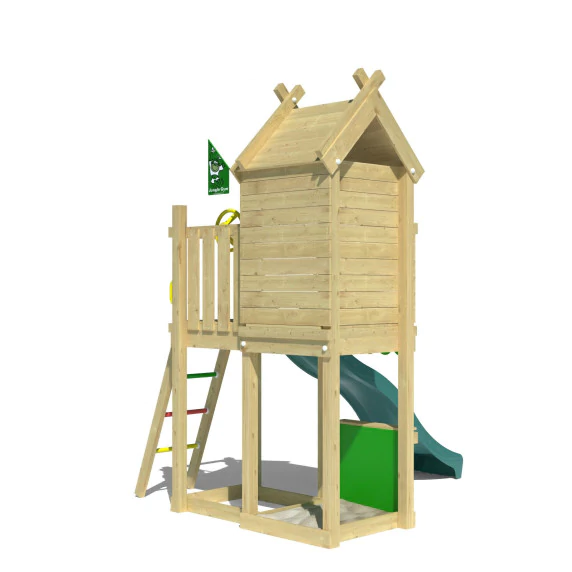 Jungle Resort | Tower playhouse with slide & market stall Jungle Resort | Tower playhouse with slide & market stall