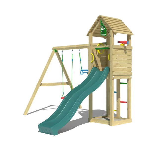 Jungle Delight | Wooden climbing frame with double swing Jungle Delight | Wooden climbing frame with double swing