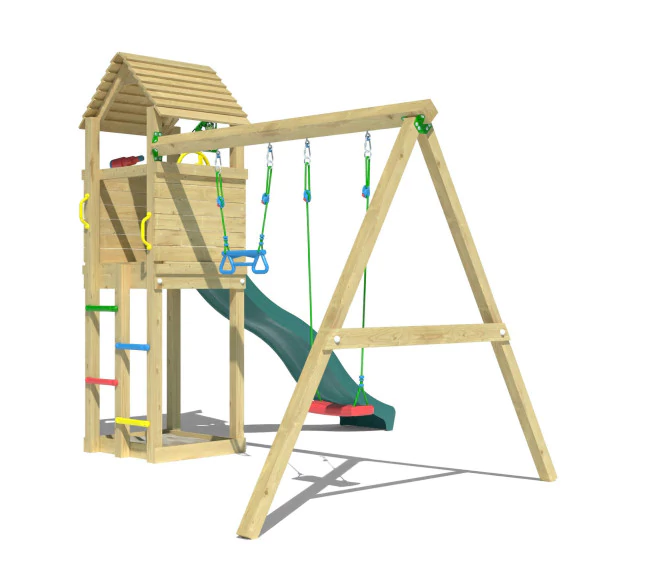 Jungle Delight | Wooden climbing frame with double swing Jungle Delight | Wooden climbing frame with double swing