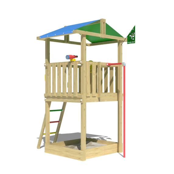 Jungle Hut | Wooden climbing frame with fireman's pole Jungle Hut | Wooden climbing frame with fireman's pole