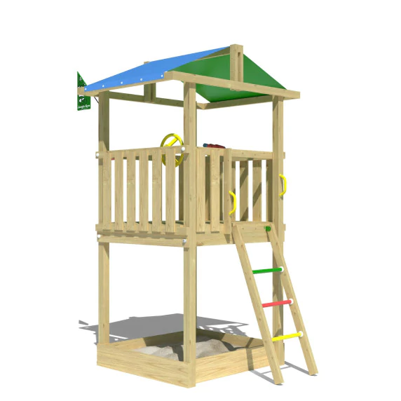 Jungle Hut | Wooden climbing frame with fireman's pole Jungle Hut | Wooden climbing frame with fireman's pole