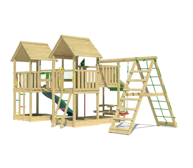 Jungle Luxor | Wooden climbing frame with swing & climbing net Jungle Luxor | Wooden climbing frame with swing & climbing net