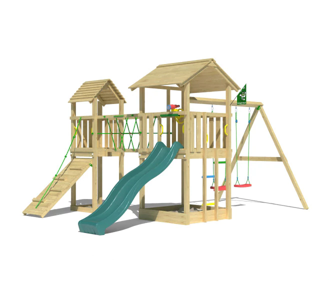 Jungle Nova | Wooden climbing frame with double swing Jungle Nova | Wooden climbing frame with double swing