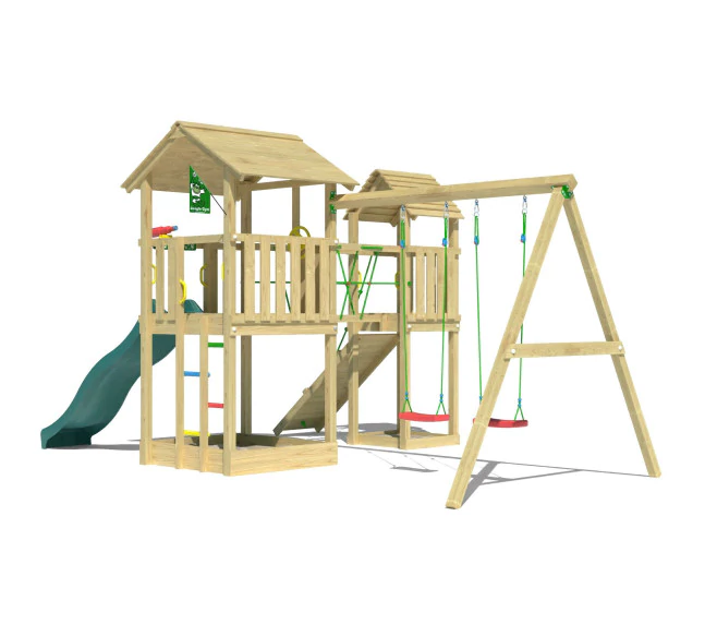 Jungle Nova | Wooden climbing frame with double swing Jungle Nova | Wooden climbing frame with double swing