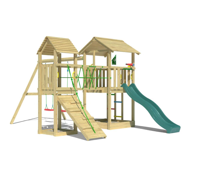 Jungle Nova | Wooden climbing frame with double swing Jungle Nova | Wooden climbing frame with double swing