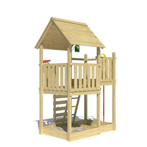 Jungle Cubby | Wooden climbing frame with fireman's pole Jungle Cubby | Wooden climbing frame with fireman's pole