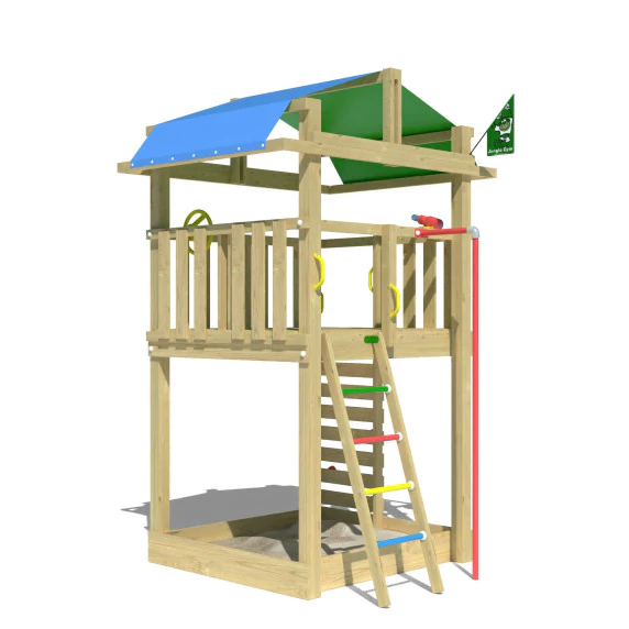 Jungle Fort | Wooden climbing frame with fireman's pole Jungle Fort | Wooden climbing frame with fireman's pole