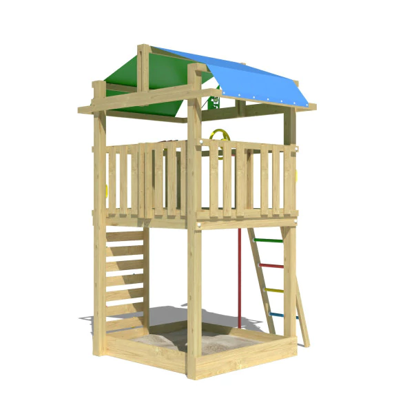 Jungle Fort | Wooden climbing frame with fireman's pole Jungle Fort | Wooden climbing frame with fireman's pole