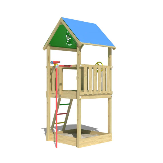 Jungle Castle | Wooden climbing frame with fireman's pole Jungle Castle | Wooden climbing frame with fireman's pole