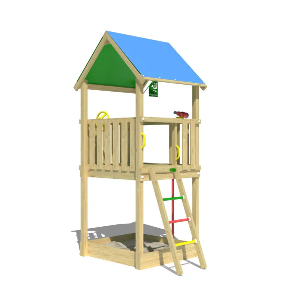 Jungle Castle | Wooden climbing frame with fireman's pole Jungle Castle | Wooden climbing frame with fireman's pole