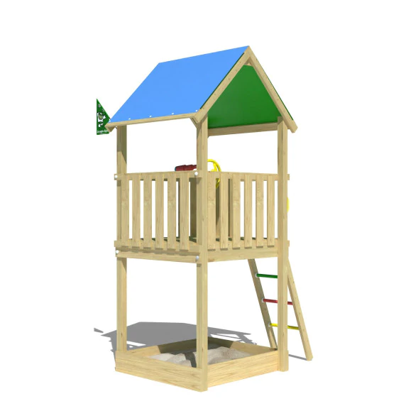 Jungle Castle | Wooden climbing frame with fireman's pole Jungle Castle | Wooden climbing frame with fireman's pole