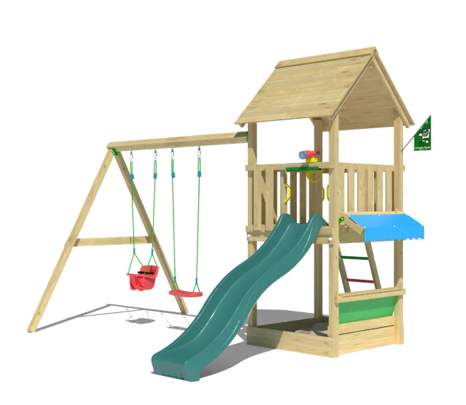 Jungle Suite | Wooden climbing frame with double swing Jungle Suite | Wooden climbing frame with double swing