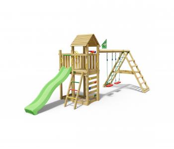 Jungle Safari | Wooden climbing frame with swings & climbing net