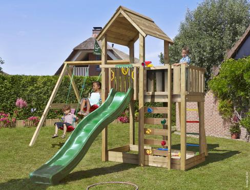 Jungle Mansion | Wooden climbing frame with double swing