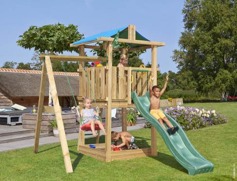 Jungle Hut | Wooden climbing frame with swing