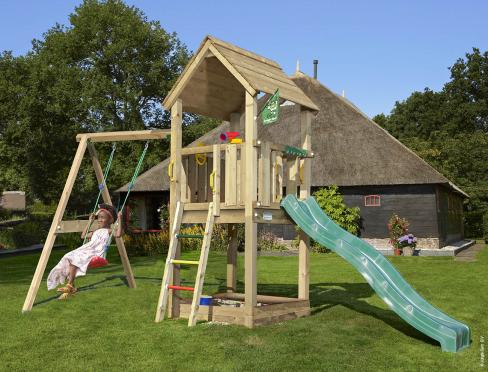 Jungle Club | Wooden climbing frame with swing