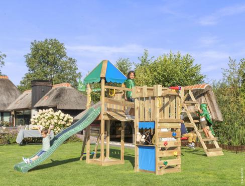 Jungle Explorer | Wooden climbing frame with swings & climbing net