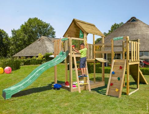 Jungle Haven | Wooden climbing frame with double swing