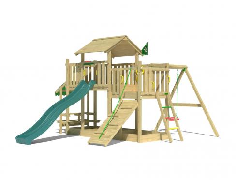 Jungle Habitat | Wooden climbing frame with swing