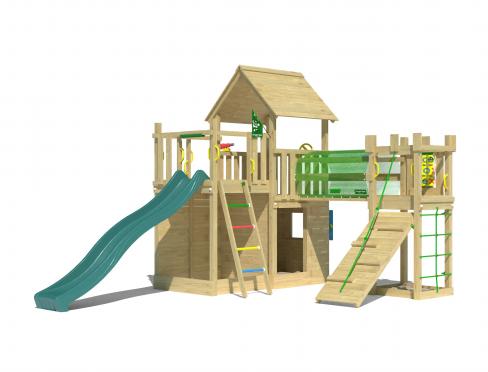 Jungle Olympus | Wooden climbing frame with slide