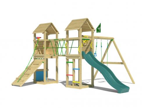 Jungle Gatehouse | Wooden climbing frame with double swing